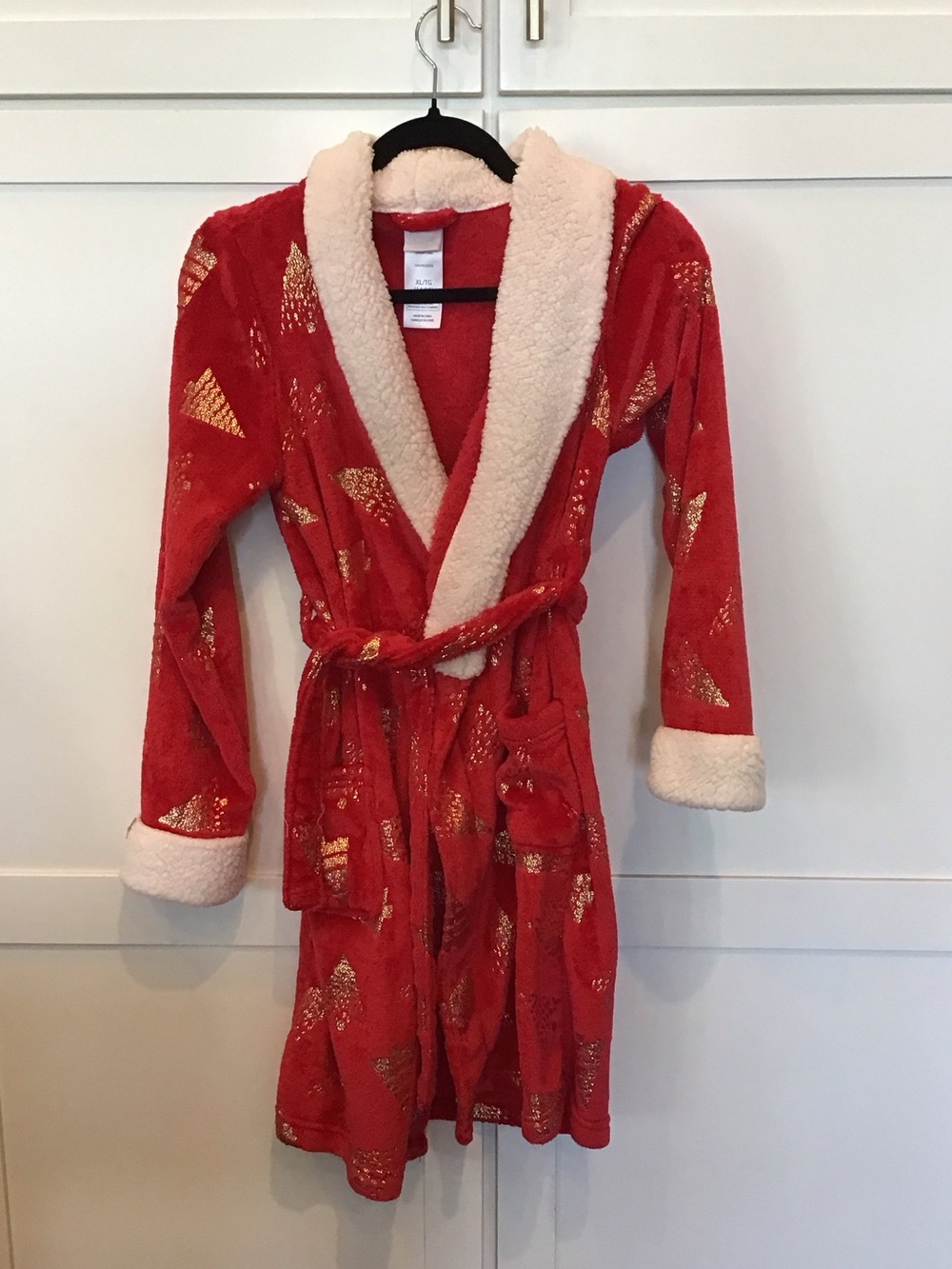 Kids Plush Red Robe with Gold Accents